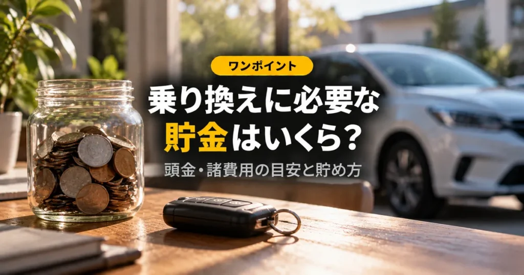 硬貨の入ったガラス瓶と車のキー