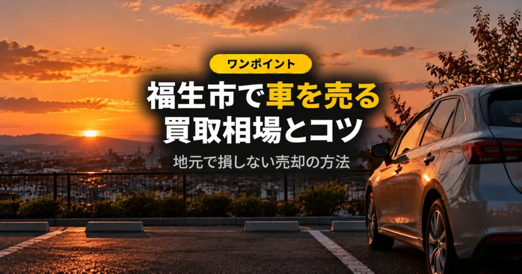 夕焼けの駐車場に停まる車