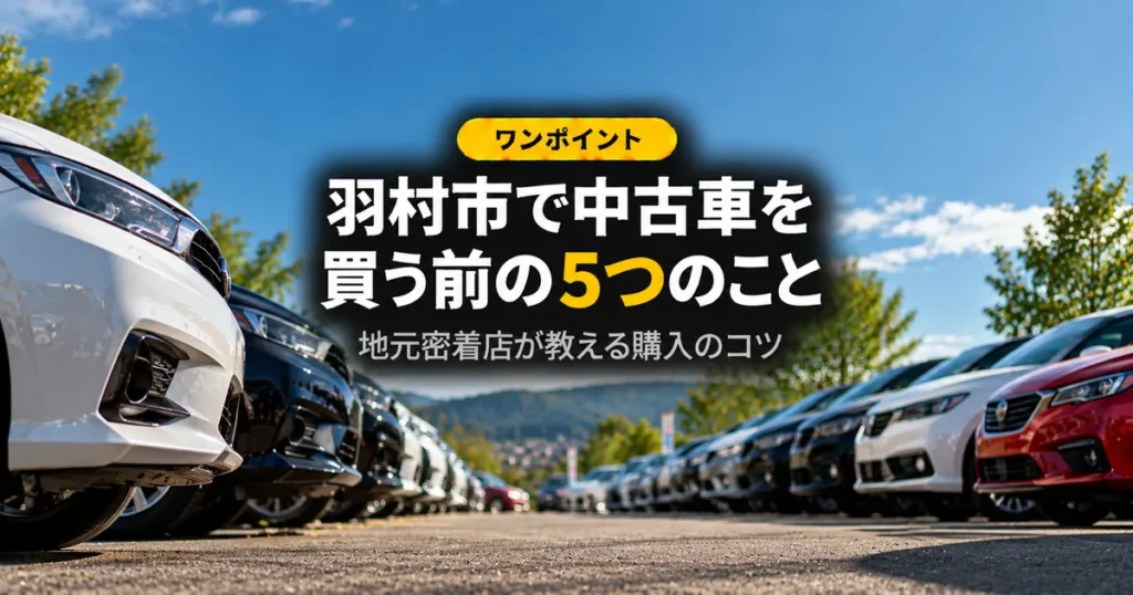 中古車展示場に並ぶ車列