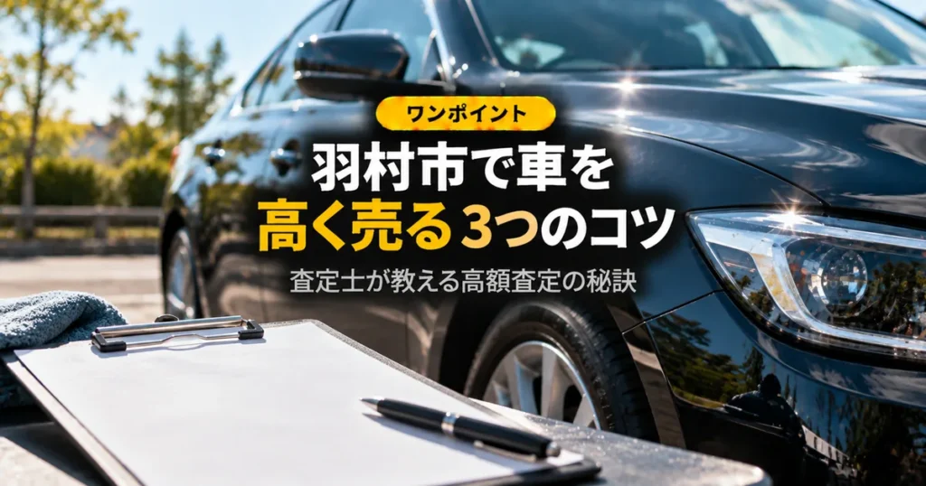 輝く車と査定用クリップボード