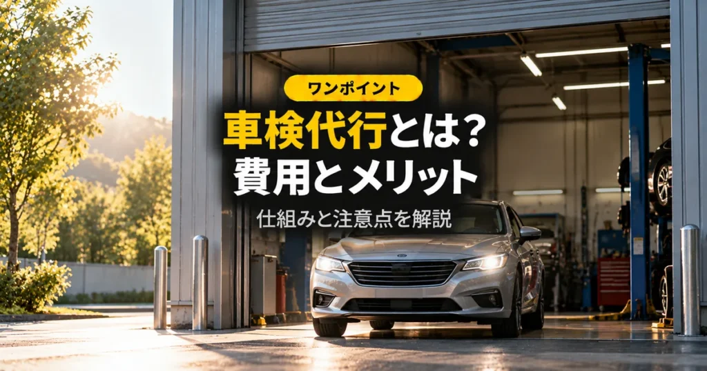 整備工場から出ていく車